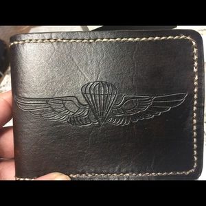 Hand tooled leather wallet